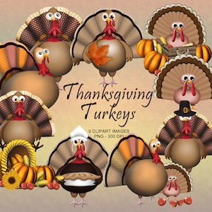 Thanksgiving Turkeys Clipart - Fall, Harvest, Thanksgiving Clipart Collection
