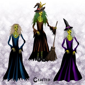 The Witches Halloween Clipart Collection image 4