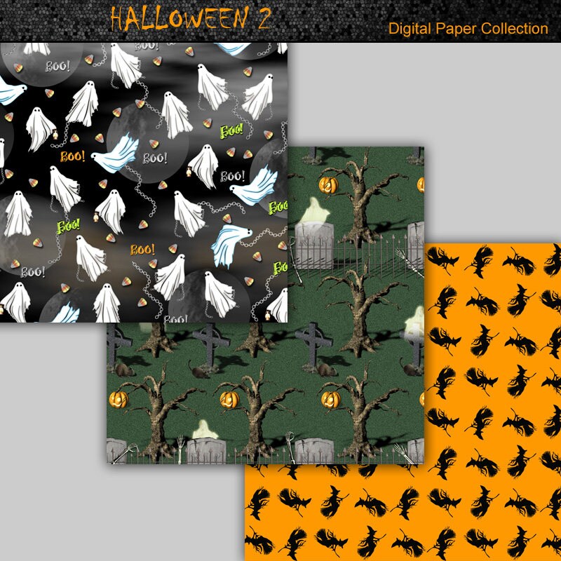 Halloween II Digital Paper - Scrapbook Collection 12x12 - Etsy