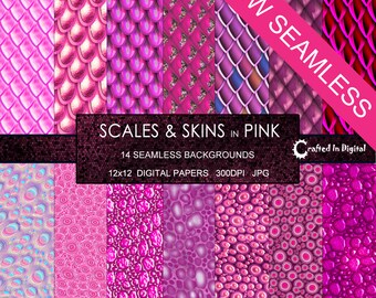 Pink Scales & Skins: Seamless Textures Digital Paper (12x12)