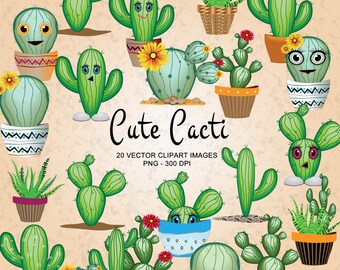 Cute Simple Cactus Clipart - Vector Clipart