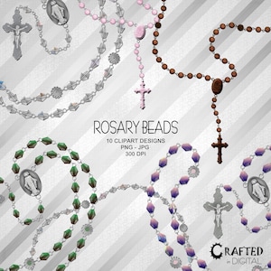 Cuentas del Rosario, Rosario de Cristal, Rosario de Madera, Colección de Imágenes Prediseñadas de Religiones Cristianas