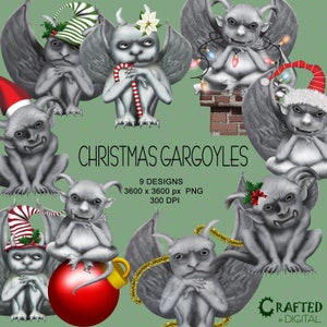 Christmas Gargoyles - Clipart Collection