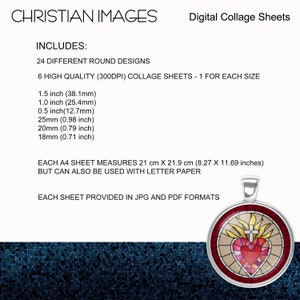 Religious Hearts & Stained Glass Images: Christian Collage Sheets (Digital Download) image 3