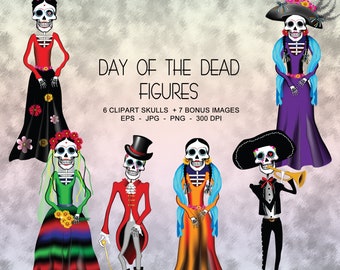 Day Of The Dead Figures Clipart Collection