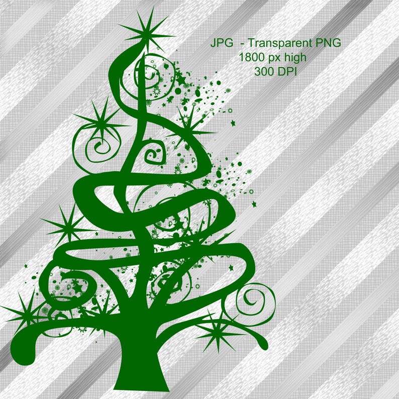 80 Modern Christmas Tree Silhouettes Clipart Collection image 4