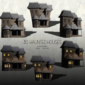 Colección 3D Haunted Houses Clipart