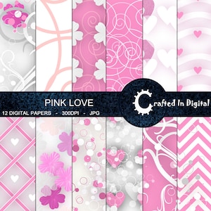 Pink Love - Digital Paper Collection 12x12