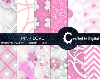 Pink Love - Digital Paper Collection 12x12