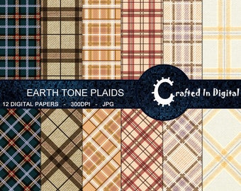 Earth Tone Plaids/Tartans - Digital Paper Collection 12x12