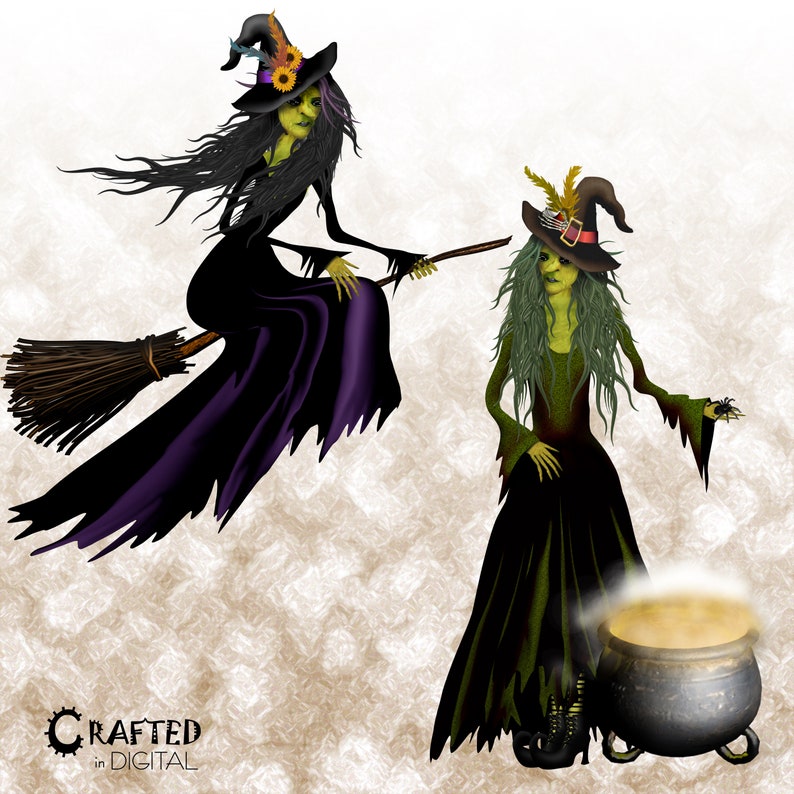 The Witches Halloween Clipart Collection image 5