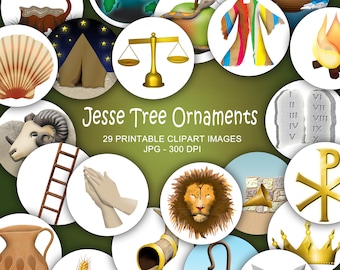 Jesse Tree Ornaments - 29 Clipart Images