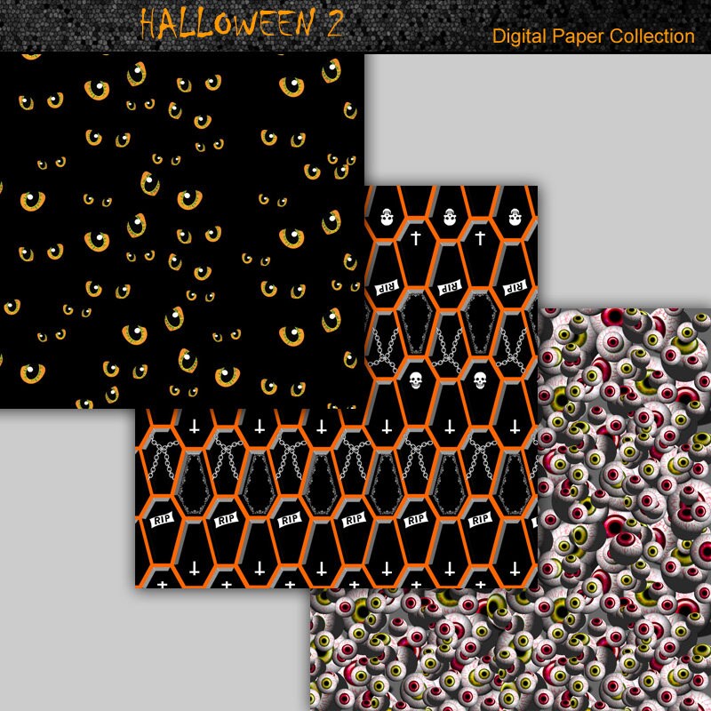 Halloween II Digital Paper - Scrapbook Collection 12x12 - Etsy