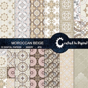 Beige marocain - Collection de papier numérique sur le thème des carreaux marocains 12x12