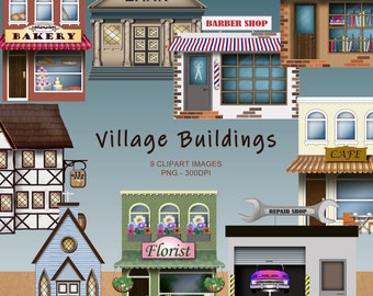 Village Buildings - Terrace Village Clipart Collection
