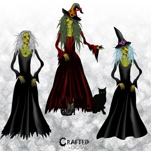The Witches Halloween Clipart Collection image 2