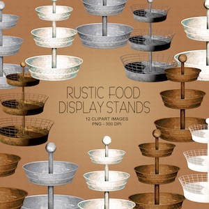 Rustic Food Display Stands - Clipart Collection
