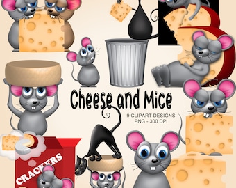 Cheese n mouses - Cute mice Clipart Collection