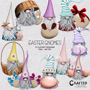 10 Easter Gnomes - Clipart Collection