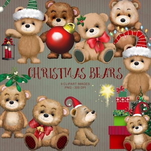 Noël Teddy Bears - Collection Clipart