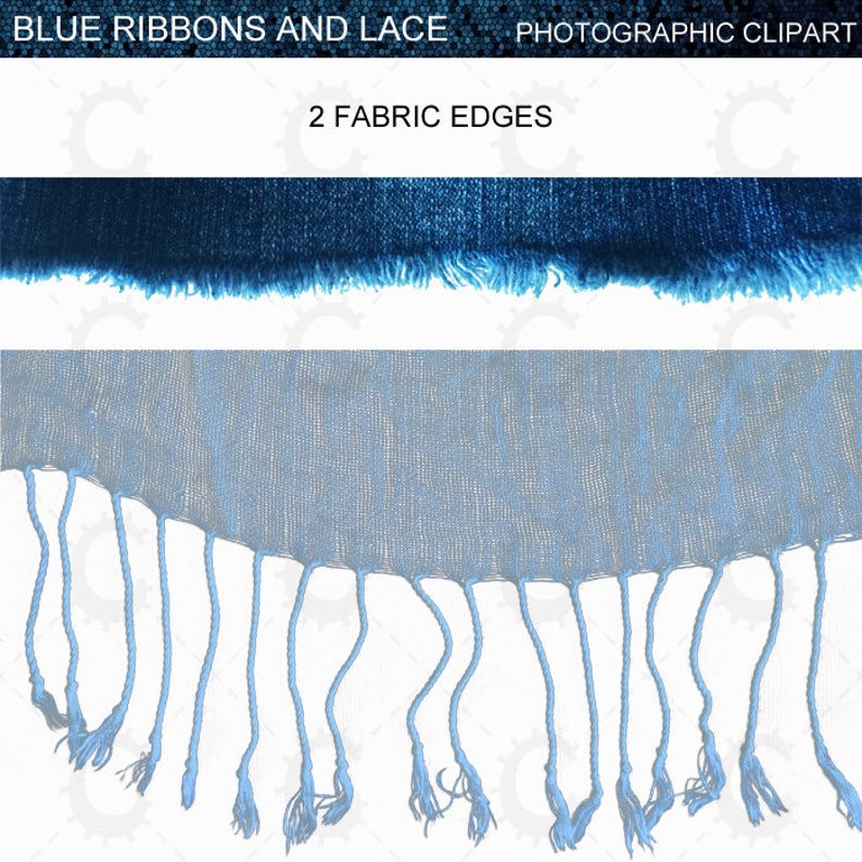 Blue Ribbon and Lace Overlays Photographic Clipart Etsy