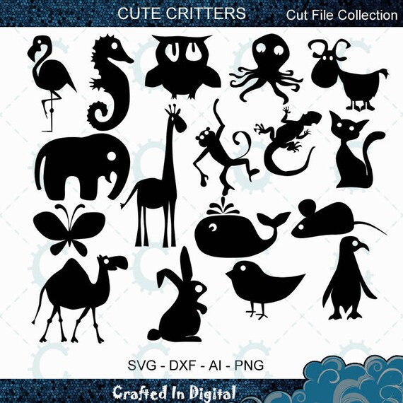 Download Cute Critters Cut File Collection svg/dxf/ai/png files | Etsy
