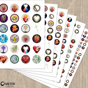 Religious Hearts & Stained Glass Images: Christian Collage Sheets (Digital Download) image 2