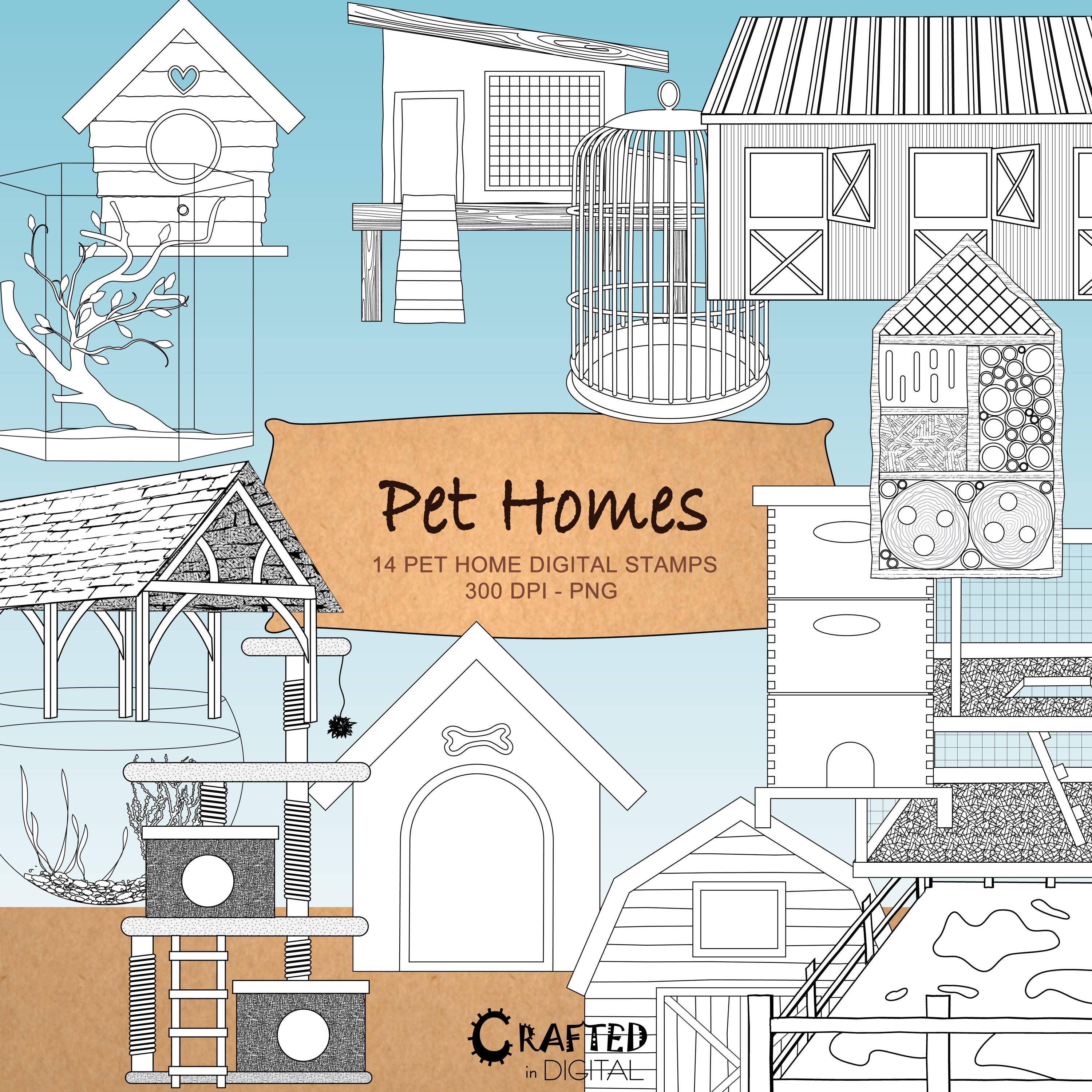 Pet Homes Digital Stamps - Village Digistamp Collection