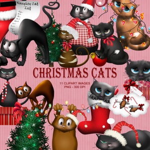 Weihnachten Katzen und Kätzchen - Clipart Kollektion