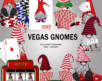 Vegas Gnomes - Casino, Poker, Cards Clipart Collection