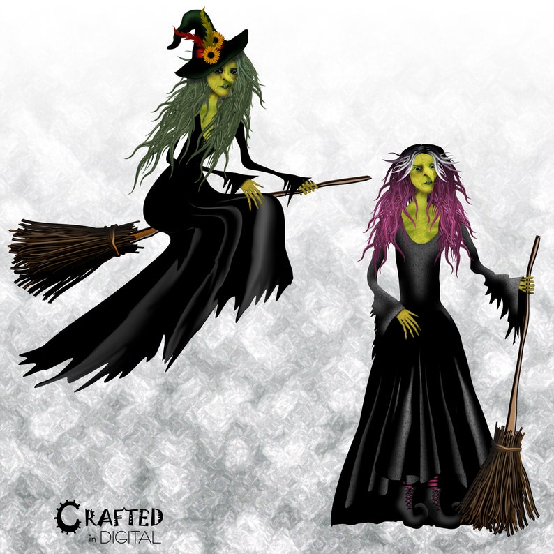 The Witches Halloween Clipart Collection image 3