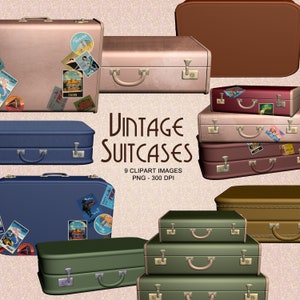 Maletas Vintage - Vintage Luggage Clipart Collection