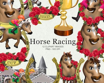Horse Racing Clipart: Derby & Cup Day Graphics (Digital Download)