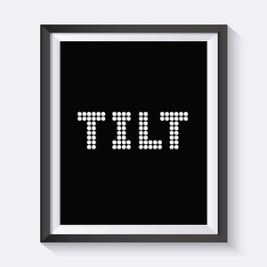 Pinball, Tilt, Digital Print Wall Art, Games Room, Arcade, Man Cave Art