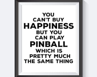 Pinball Print, Pinball, Play Pinball, Pinball Wall Print, Arcade Games, Game Room Art, Man Cave, Woman Cave,  Digital Print Wall Art