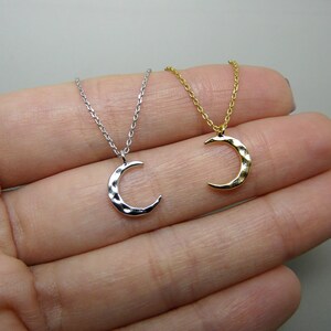 Dainty Moon Necklaces, Crescent Moon necklace, Simple Moon Necklace, Phase moon, Silver moon, Gold moon necklace