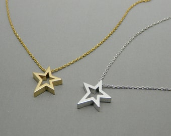 Stern Sie-Halskette, Stern-Halskette gold, jeden Tag Halskette, Silver Star Halskette, Geschenk für ihr Geburtstagsgeschenk