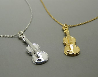 Violin Necklace, Violin Jewelry, Music instrumental, Gift for music teacher, Gift for Violinist, Violin Gift, Violinist Birthday gift