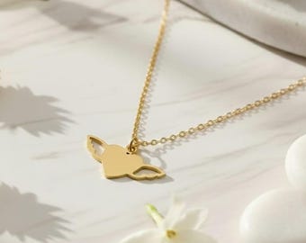 Angel Wing Heart Necklace, Birthstone Memorial Jewelry, Sympathy Gift, Guardian Angel Necklace, Personalized Pendant