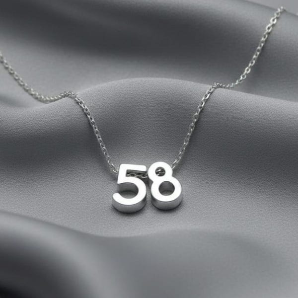 Silver Number Necklace, Lucky Number Jewelry, Personalized Gift, Minimal Custom Necklace