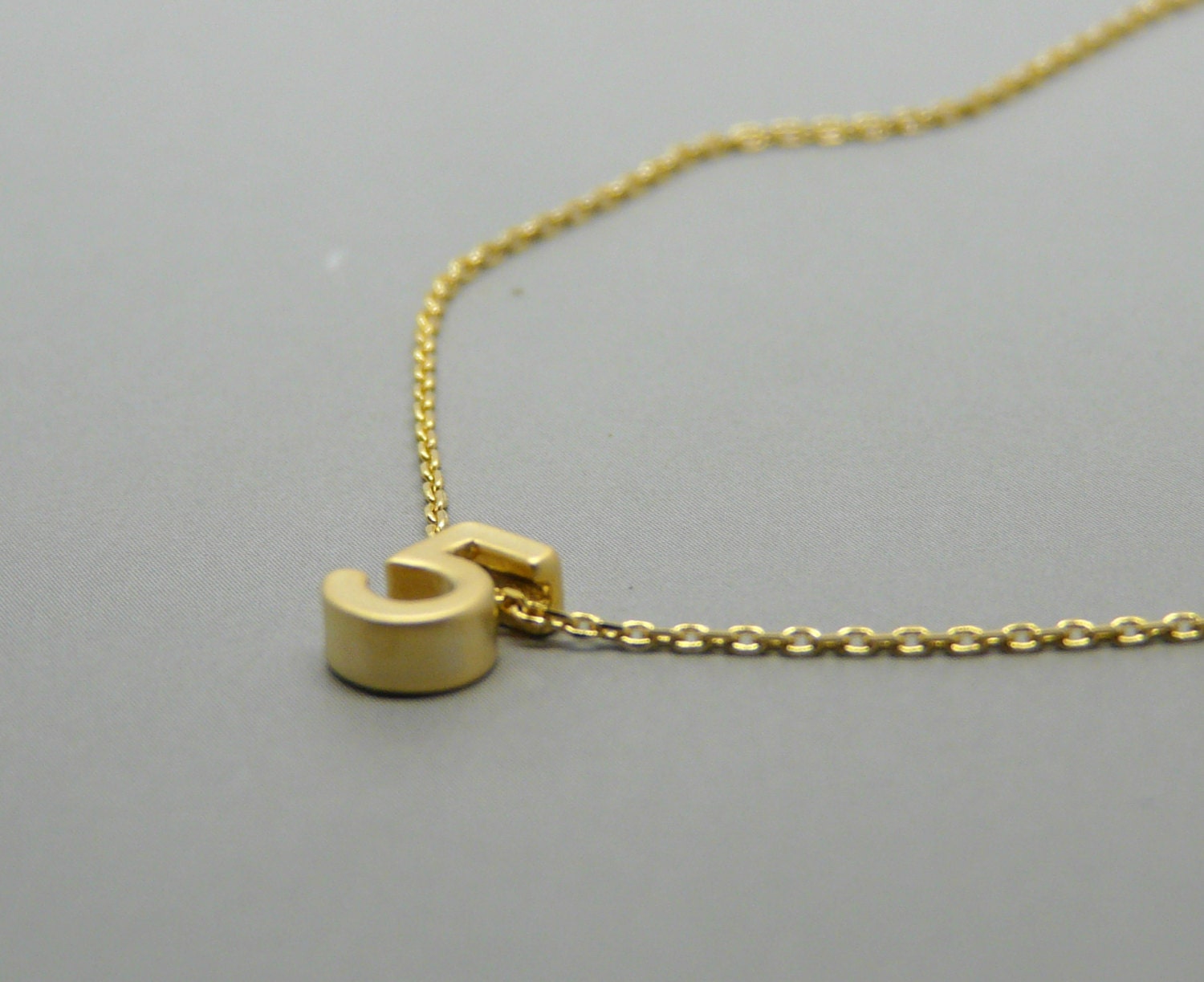 Number necklace Lucky number necklace Gold Number jewelry Etsy