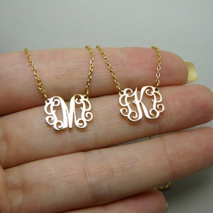 Monogram Initial necklace, Personalized jewelry, Gold initial necklace, Custom letter necklace, Letter necklace, Initial jewelry