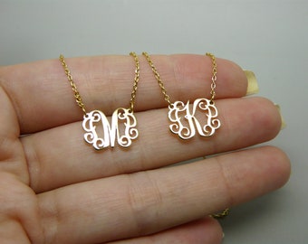 Monogram Initial necklace, Personalized jewelry, Gold initial necklace, Custom letter necklace, Letter necklace, Initial jewelry