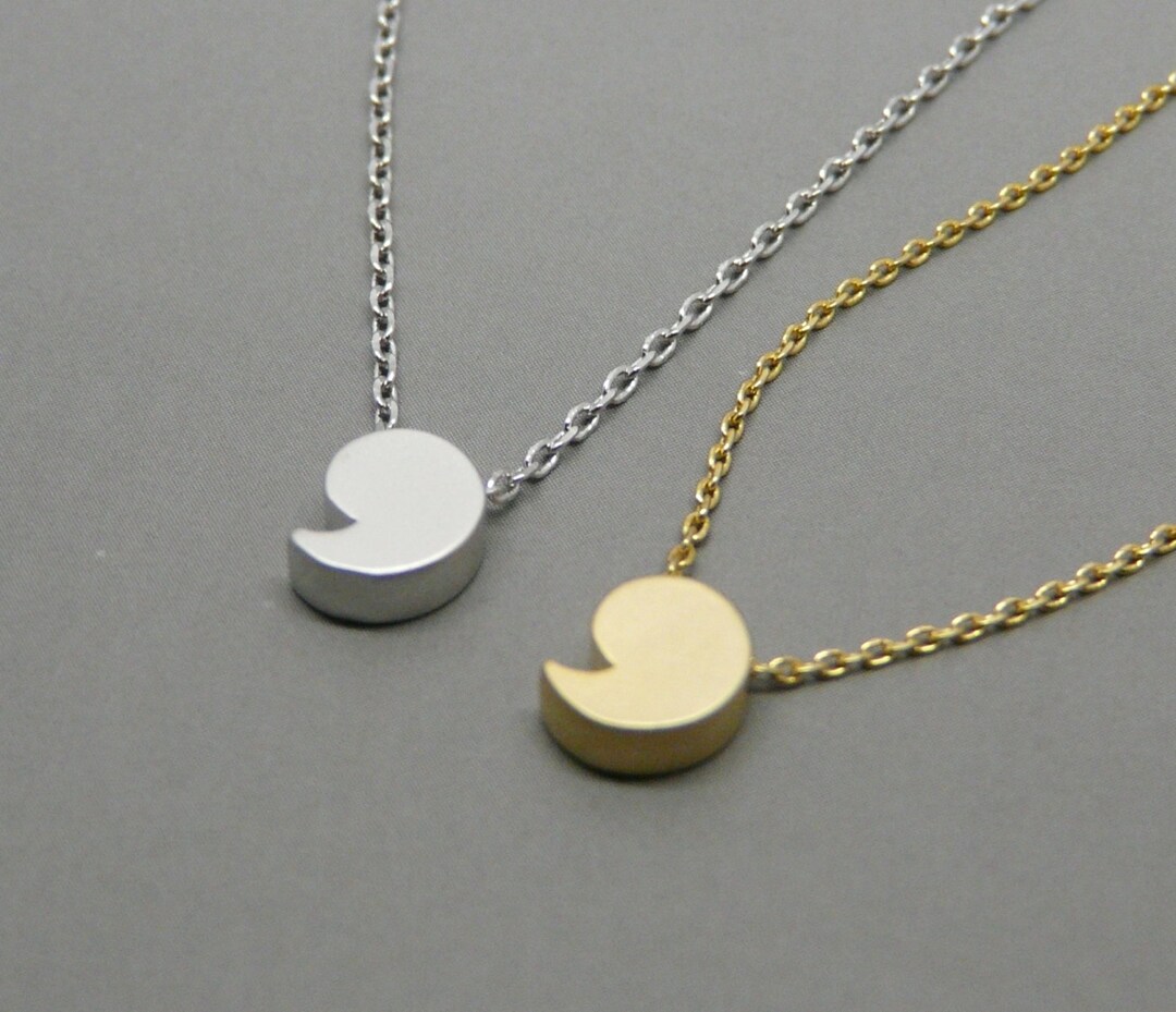 Comma Necklace, Apostrophe Jewelry, Punctuation Symbol Pendant ...