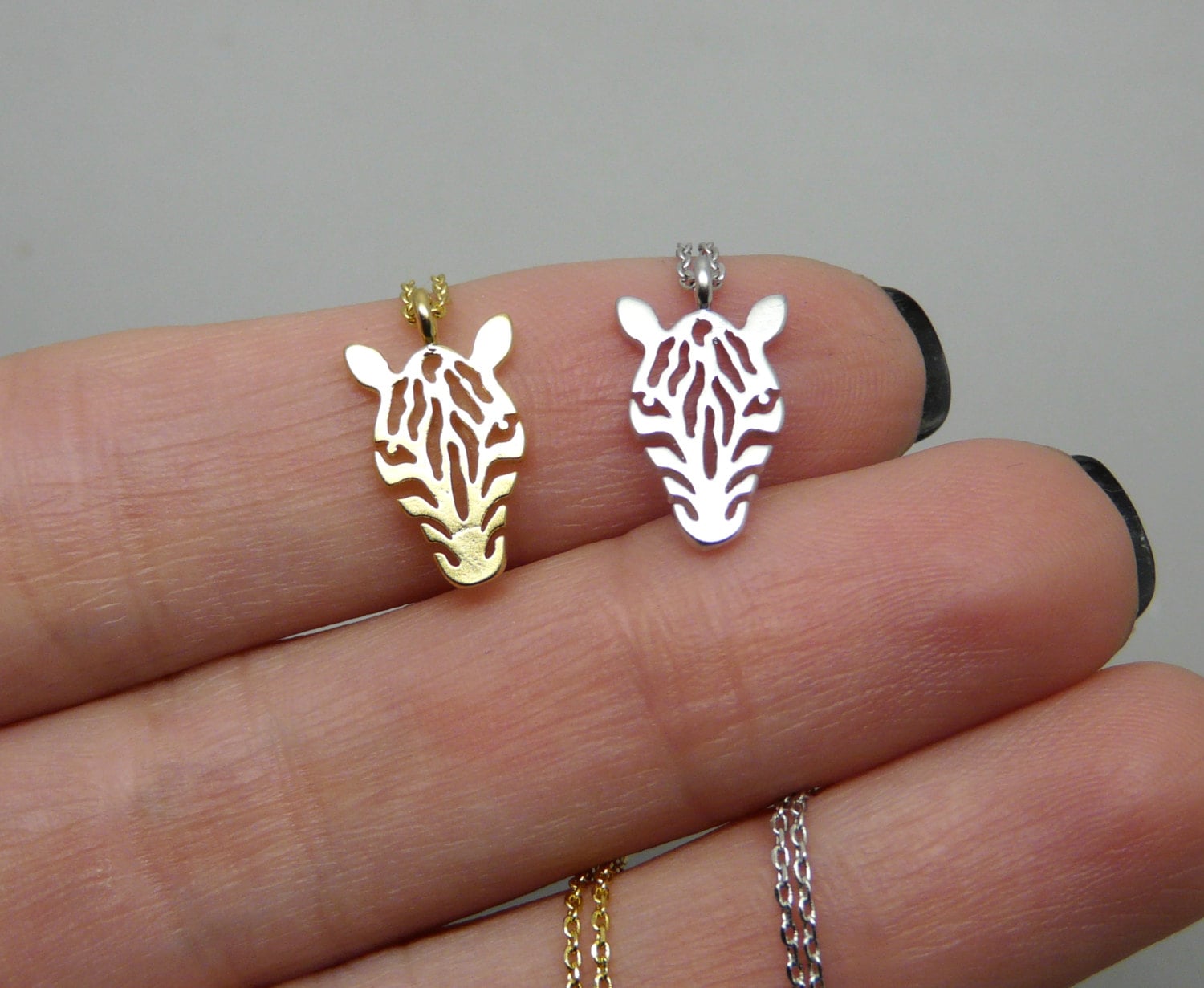 Zebra Necklace Gold Zebra Necklace Zebra Charm Animal Etsy