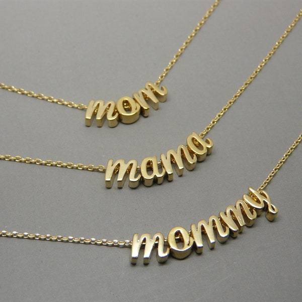 Mama Necklace, Mom Necklace, Mommy necklace, Delicate Mama Necklace, Gold mom Necklace, New Mom Gift, Gift for mom, Mother gift
