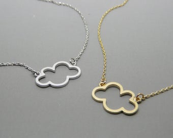 Cloud necklace, Cloud pendant, Gold cloud, Silver cloud, Gift for her, Original gift under 20, Everyday necklace