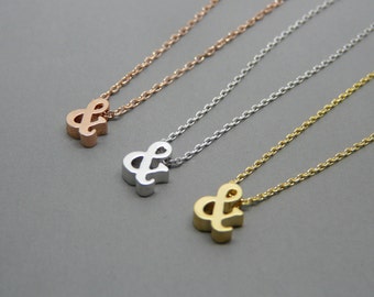 Ampersand Halskette, Gold Ampersand Halskette, Silber Ampersand Halskette, Ampersand Charme, und Sybmol Halskette