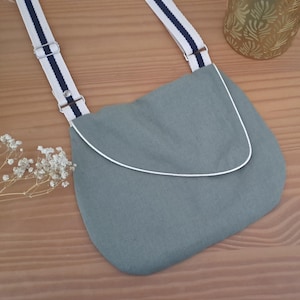 Sac besace lin vert kaki