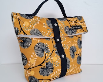 Large washable toiletry bag in Pondicherry fabric with waterproof lining